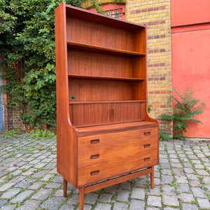 Bücherregal Teak mit Sekretär von Johannes Sorth für Nexø