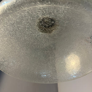 Große Hängelampe Chrom Eisglas von Herbert Proft für Glashütte Limburg