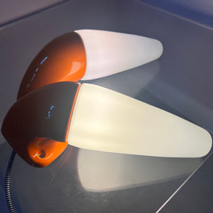 Set: 2x Wandlampe Modell 6035 orange von Sigvard Bernadotte für Ifö