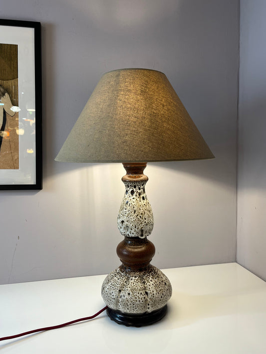 Tischlampe weiß braun Keramik von Hustadt Leuchten