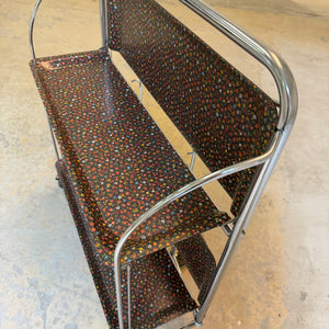Dinette Servierwagen mit Blümchen und Chrom