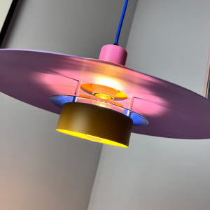 Lamellenlampe neu lackiert lila ocker