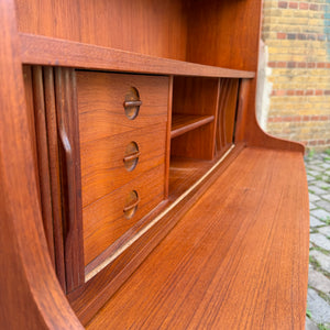 Bücherregal Teak mit Sekretär von Johannes Sorth für Nexø