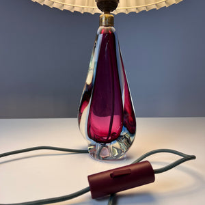 Tischlampe lila blau Muranoglas