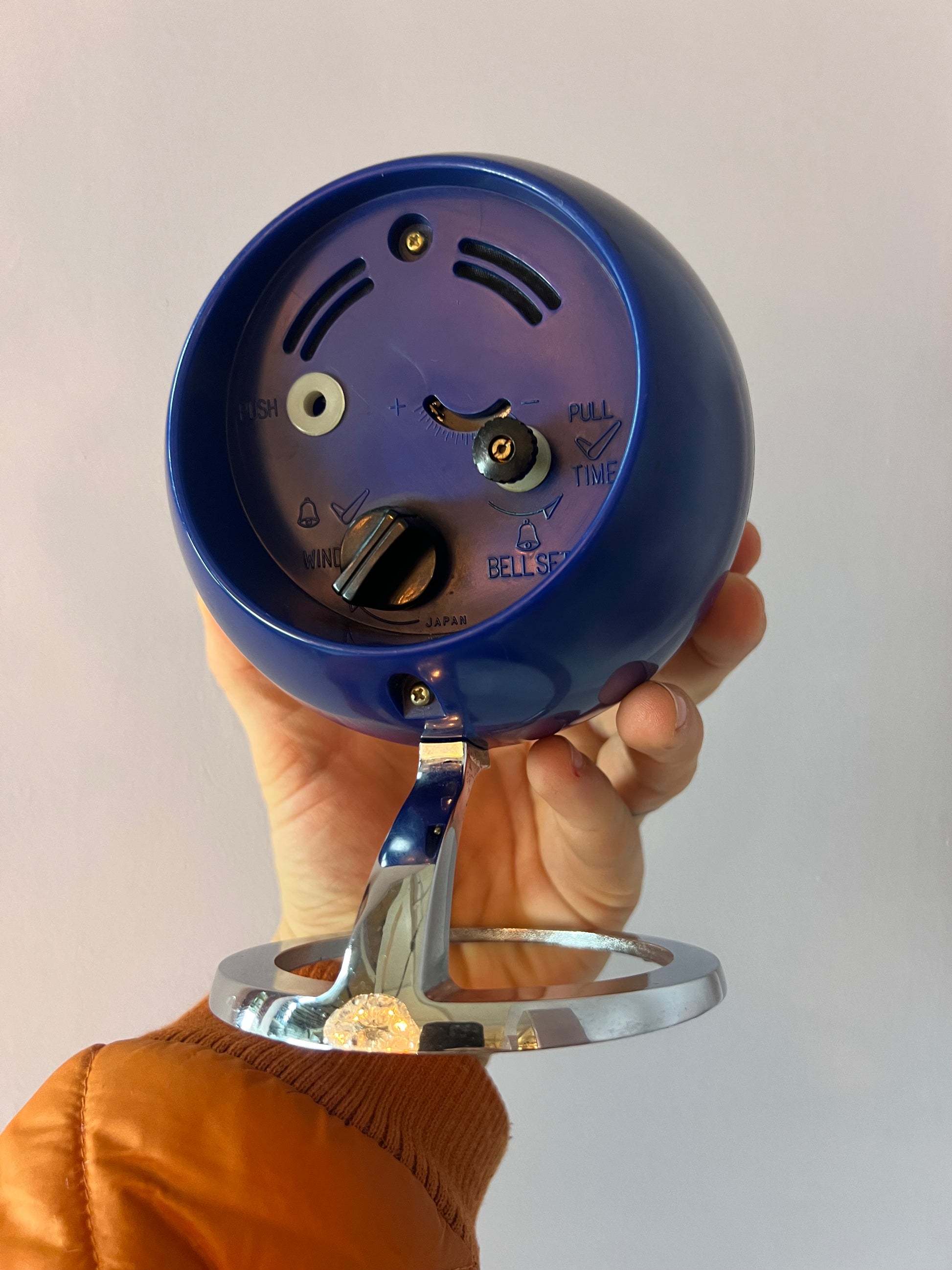 Wecker "2 Jewels" blau silber von Garant 70er Jahre