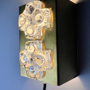 Wandlampe Eisglas & Messing