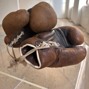 Boxhandschuhe braun Echtleder