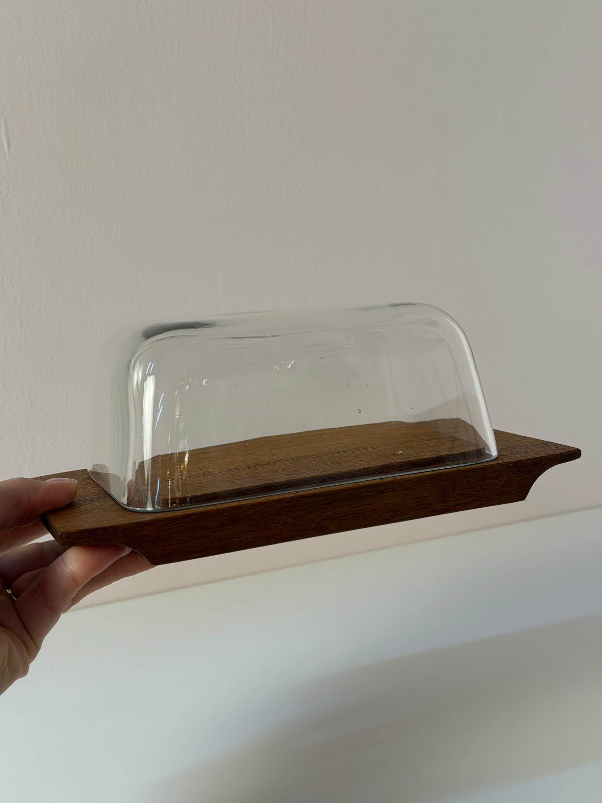 Käsebrett Teak mit Glasdeckel