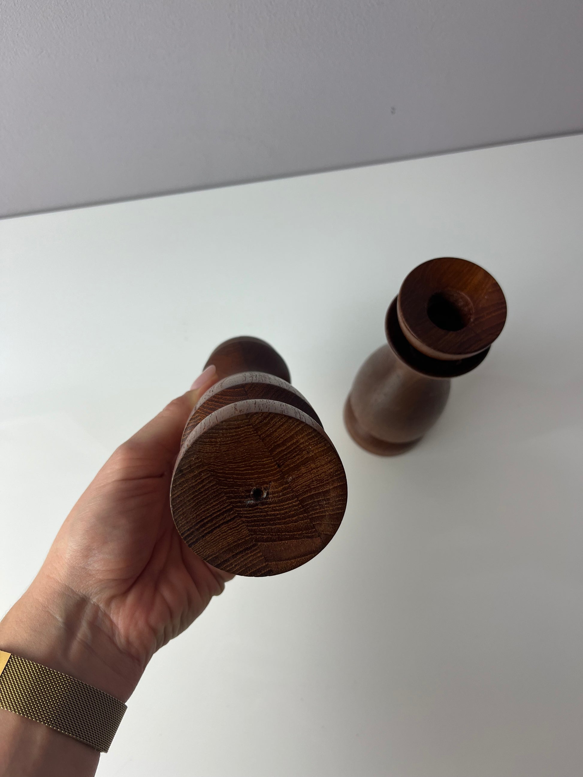 Set: 2x Kerzenständer Teak