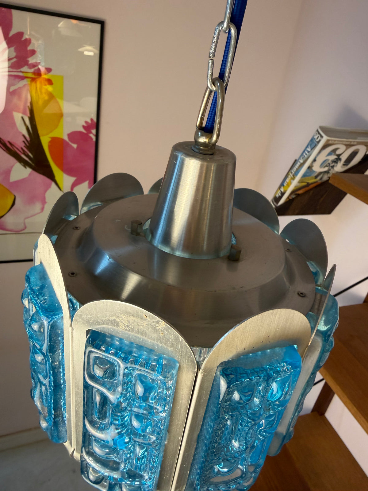Hängelampe blau silber von Vitrika