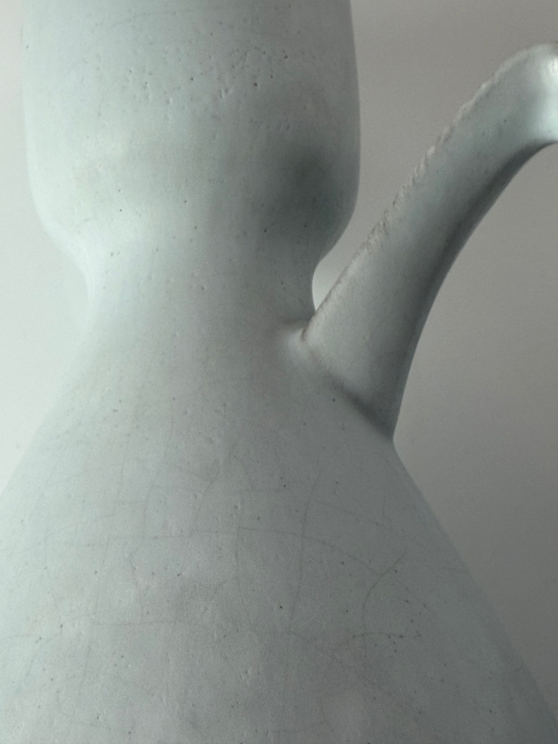 Set: Vase und Karaffe mintgrün weiß Keramik aus Westdeutschland