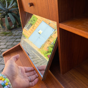 Sekretär Teak mit Spiegel & Schloss aus Dänemark