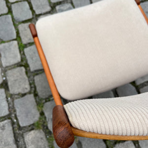 Set: 6x Polsterstuhl beige Teak Cord von Erik Buch