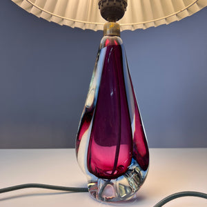 Tischlampe lila blau Muranoglas