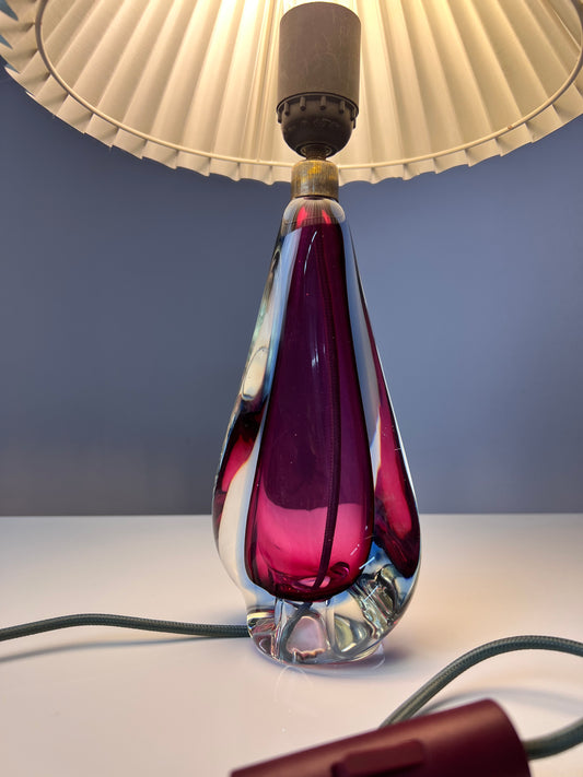 Tischlampe lila blau Muranoglas