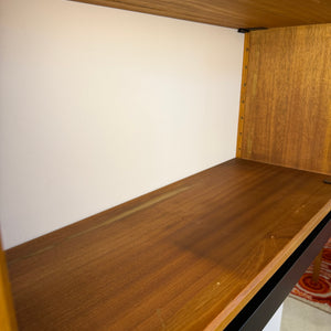 Wandregal Royal System Teak mit Lampe von Poul Cadovius