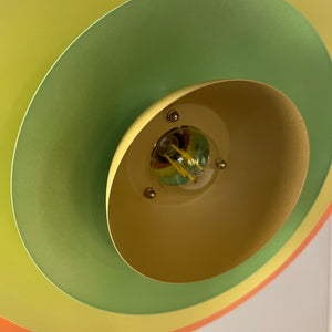 Lamellenlampe neu lackiert peach gelb mint aus Dänemark