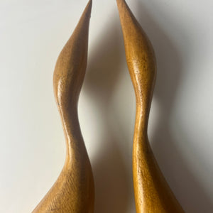Set: 2 Kraniche Holz