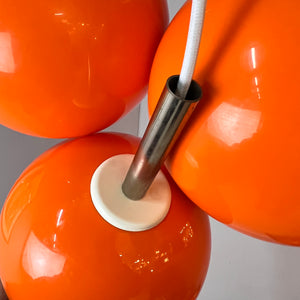 Kleine Kugellampe orange Kunststoff mit Chromstab