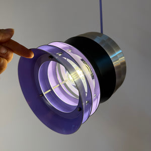Lamellenlampe Trava silber schwarz lila von Carl Thore für Granhaga