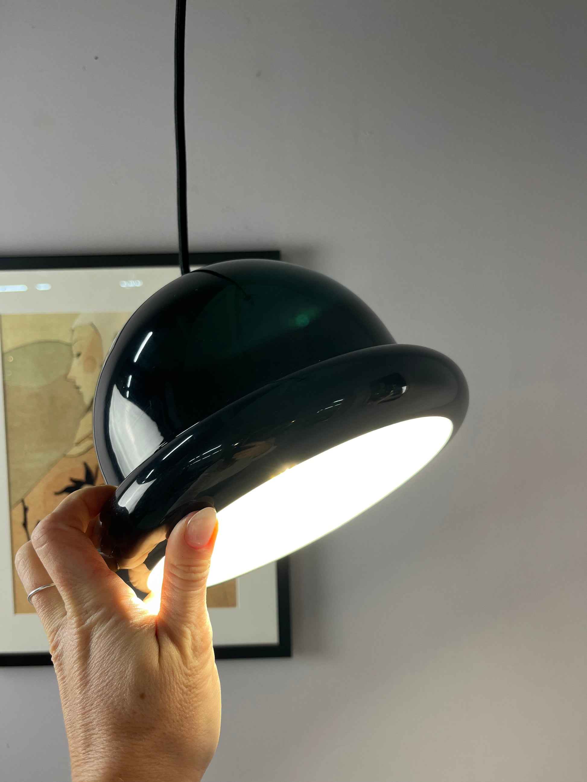 Hängelampe Bowlerhat schwarz