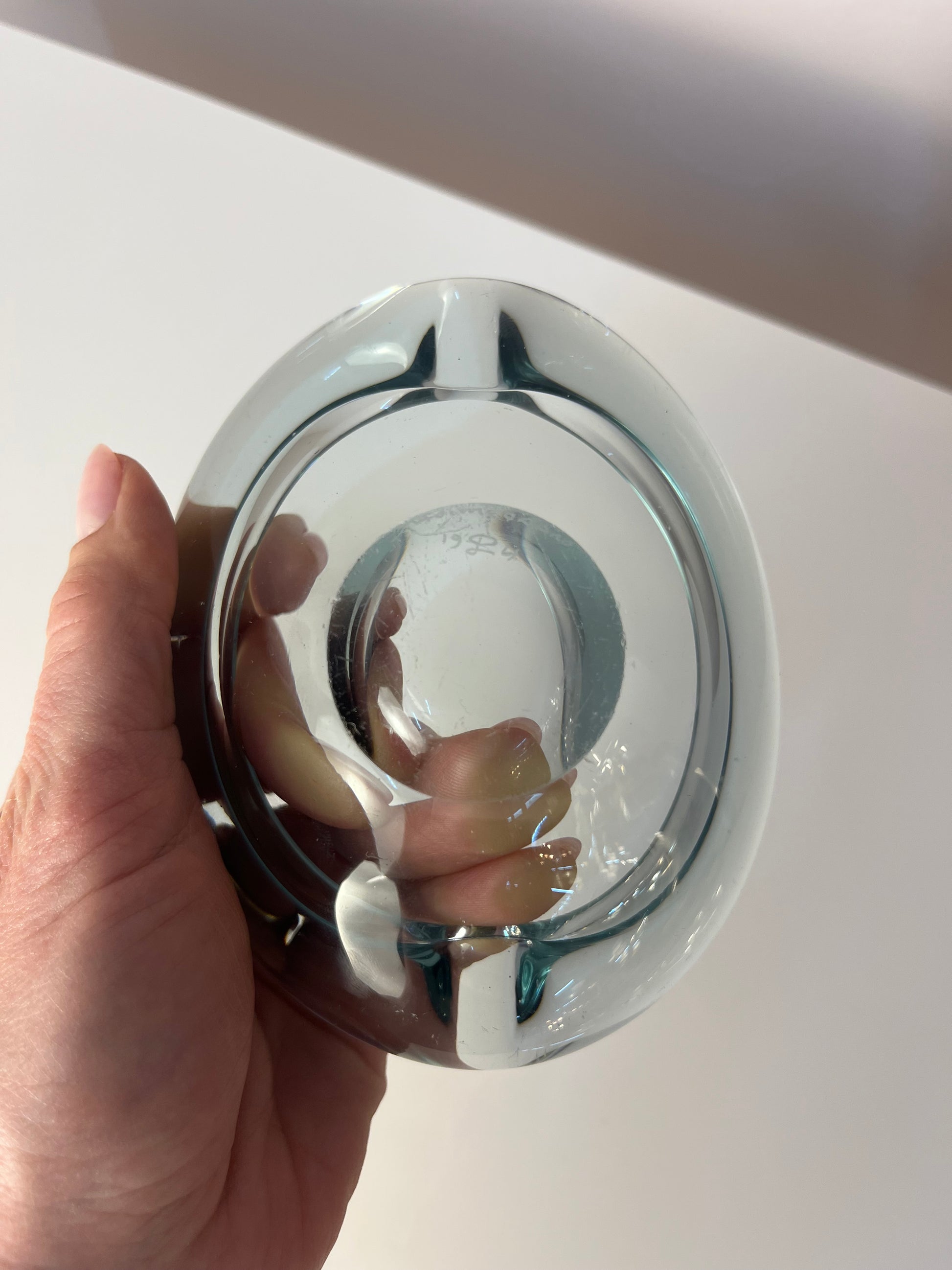 Aschenbecher hellblau Glas von Per Lütken von Holmegaard