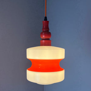 Hängelampe weiß orange rot