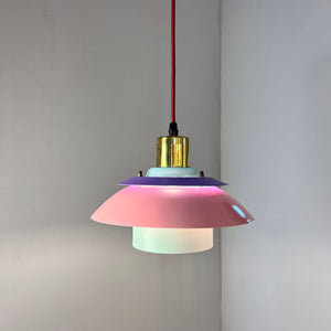Lamellenlampe neu lackiert mint rosa lila aus Dänemark