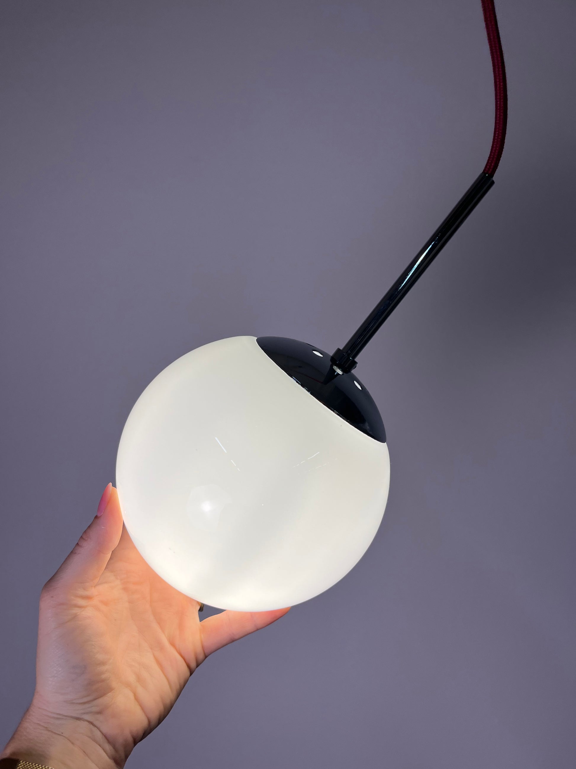 Kugellampe weiß Glas Chrom