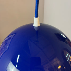 Hängelampe Flowerpot blau Emaille von Verner Panton für Louis Poulsen