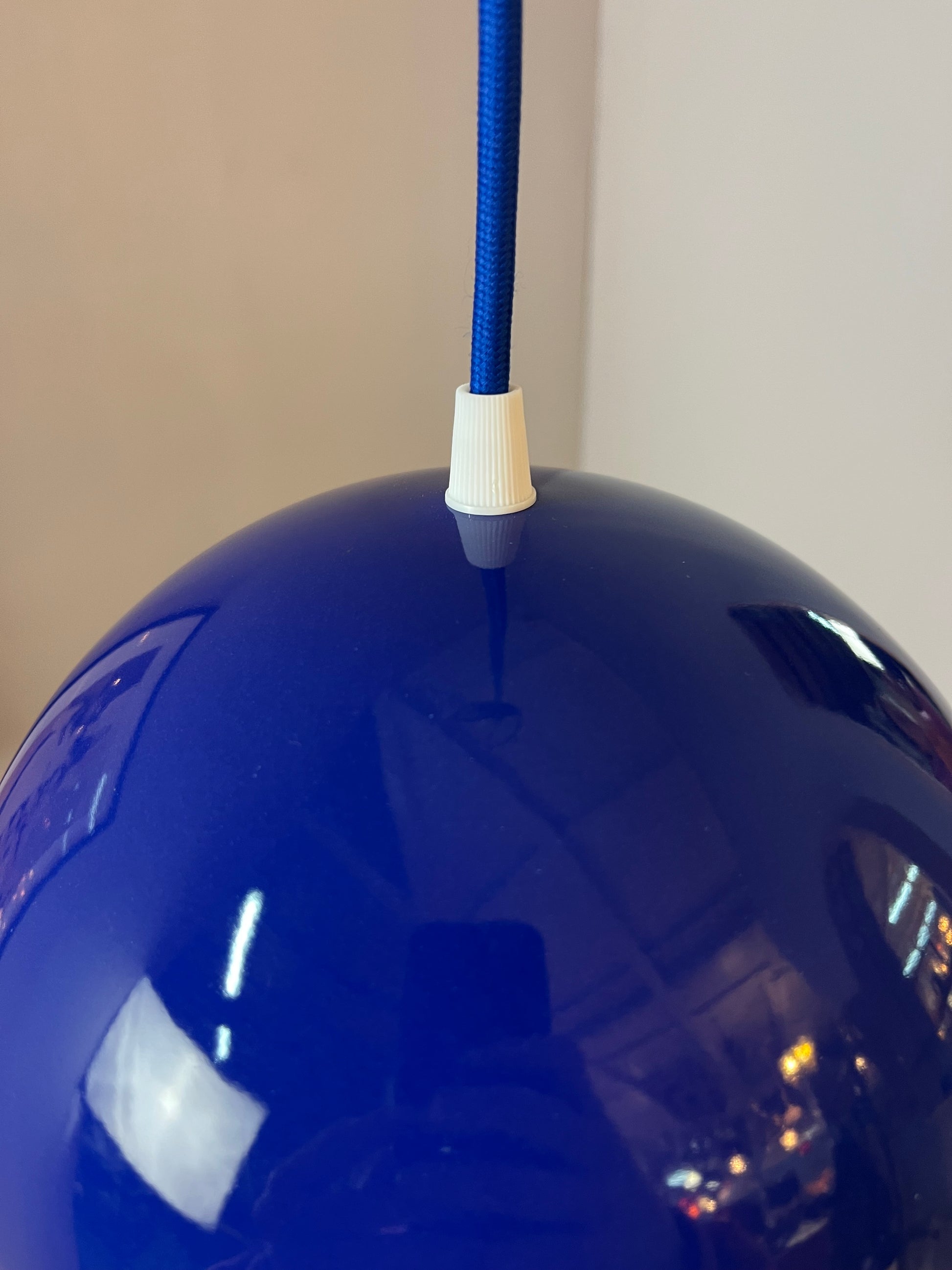 Hängelampe Flowerpot blau Emaille von Verner Panton für Louis Poulsen