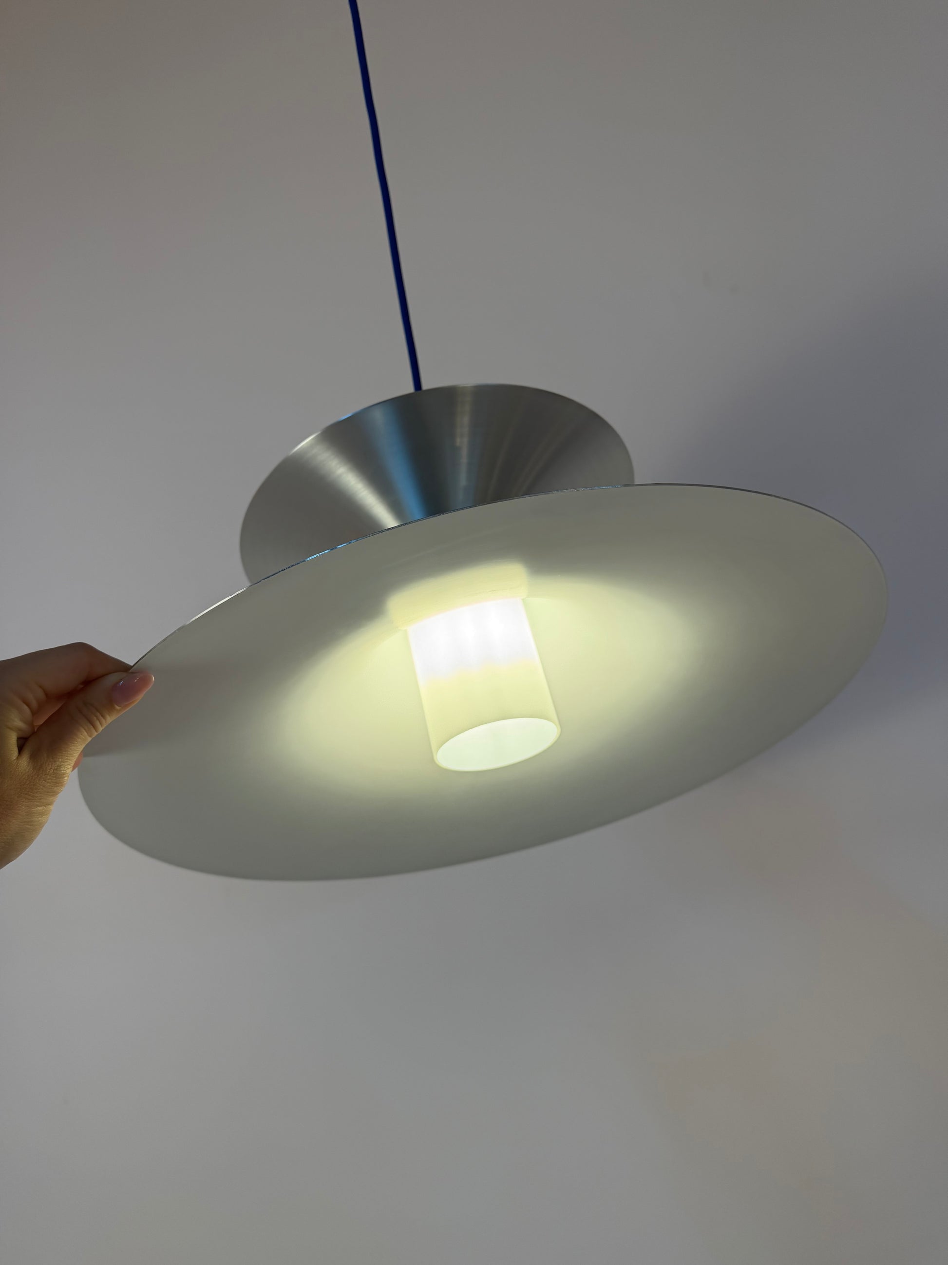 Lamellenlampe silber aus Dänemark