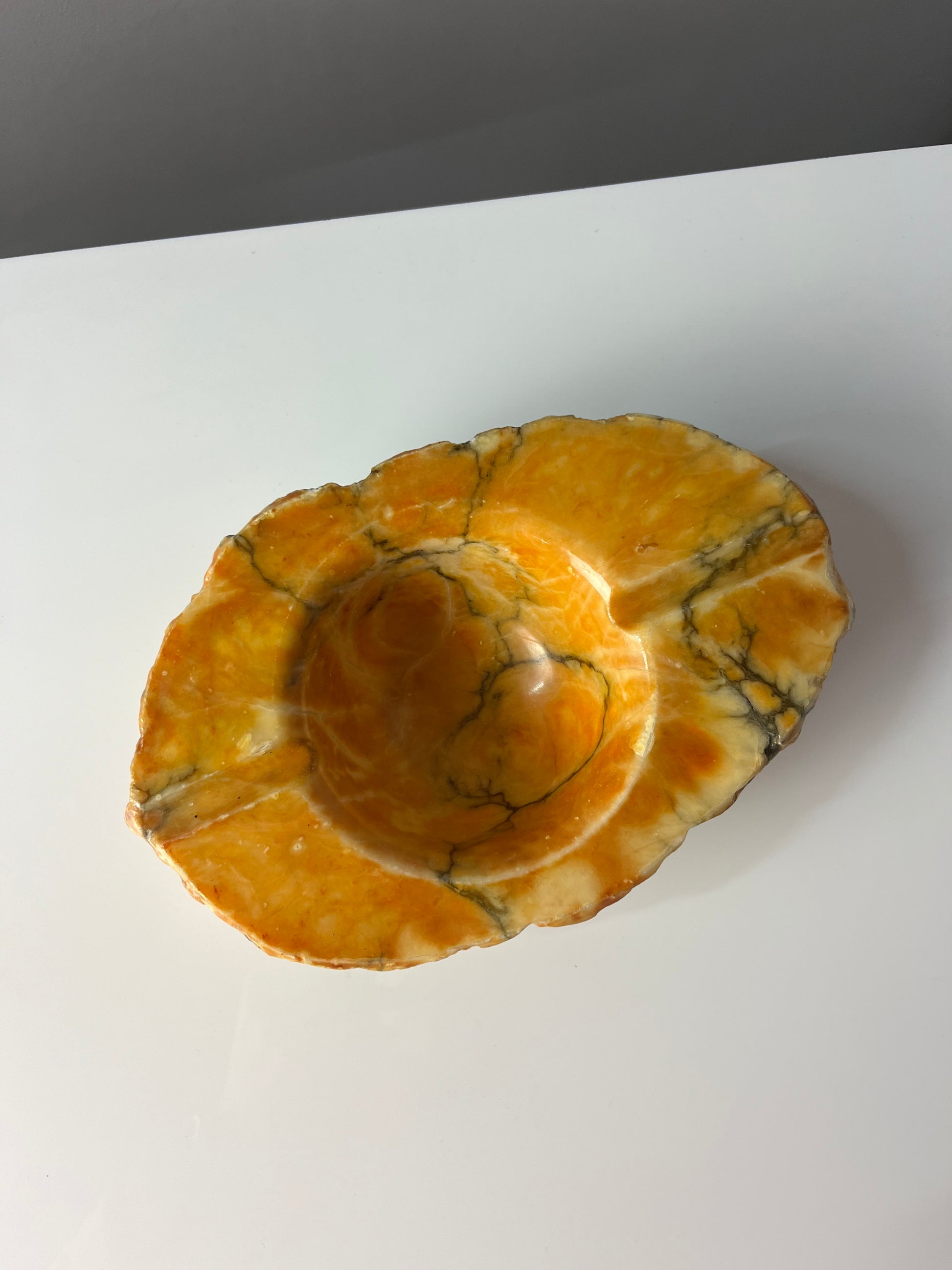 Aschenbecher gelb Alabaster aus Italien