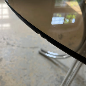 Runder Esstisch Rauchglas Chrom