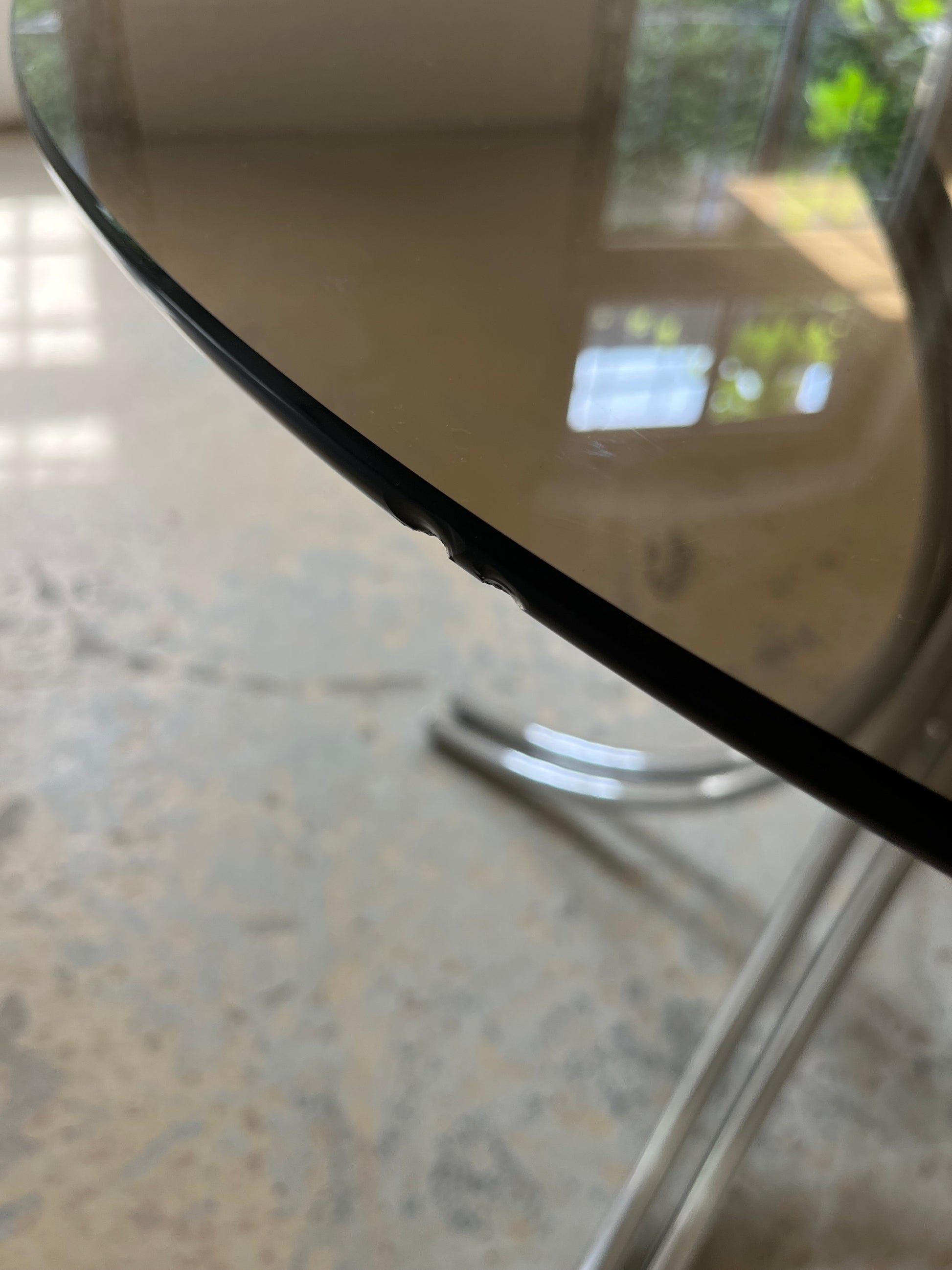 Runder Esstisch Rauchglas Chrom