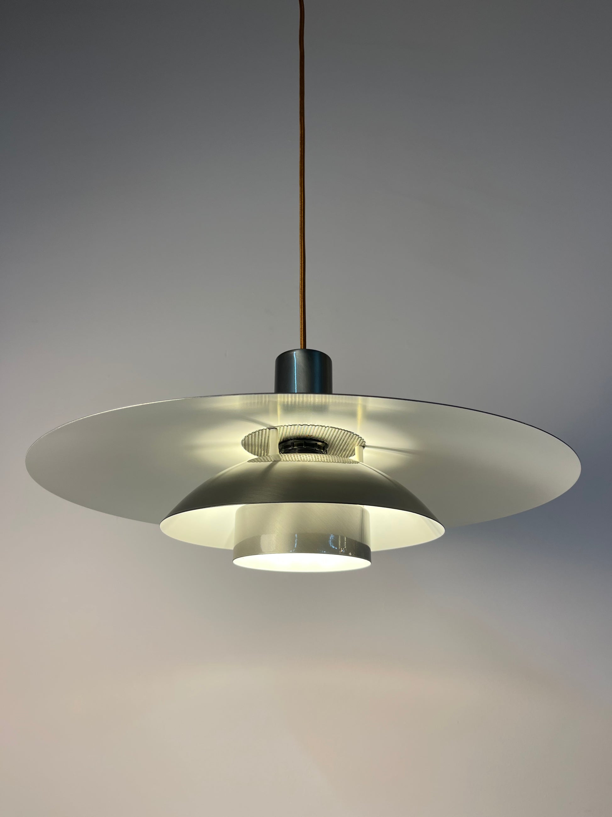 Große Lamellenlampe Leto silber kupfer von Top Lamper