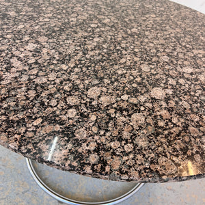 Runder Esstisch Granit Chrom von Giotto Stoppino