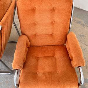 Sessel Halina orange Chrom von Hellerau