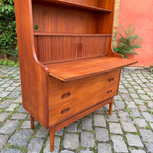 Bücherregal Teak mit Sekretär von Johannes Sorth für Nexø