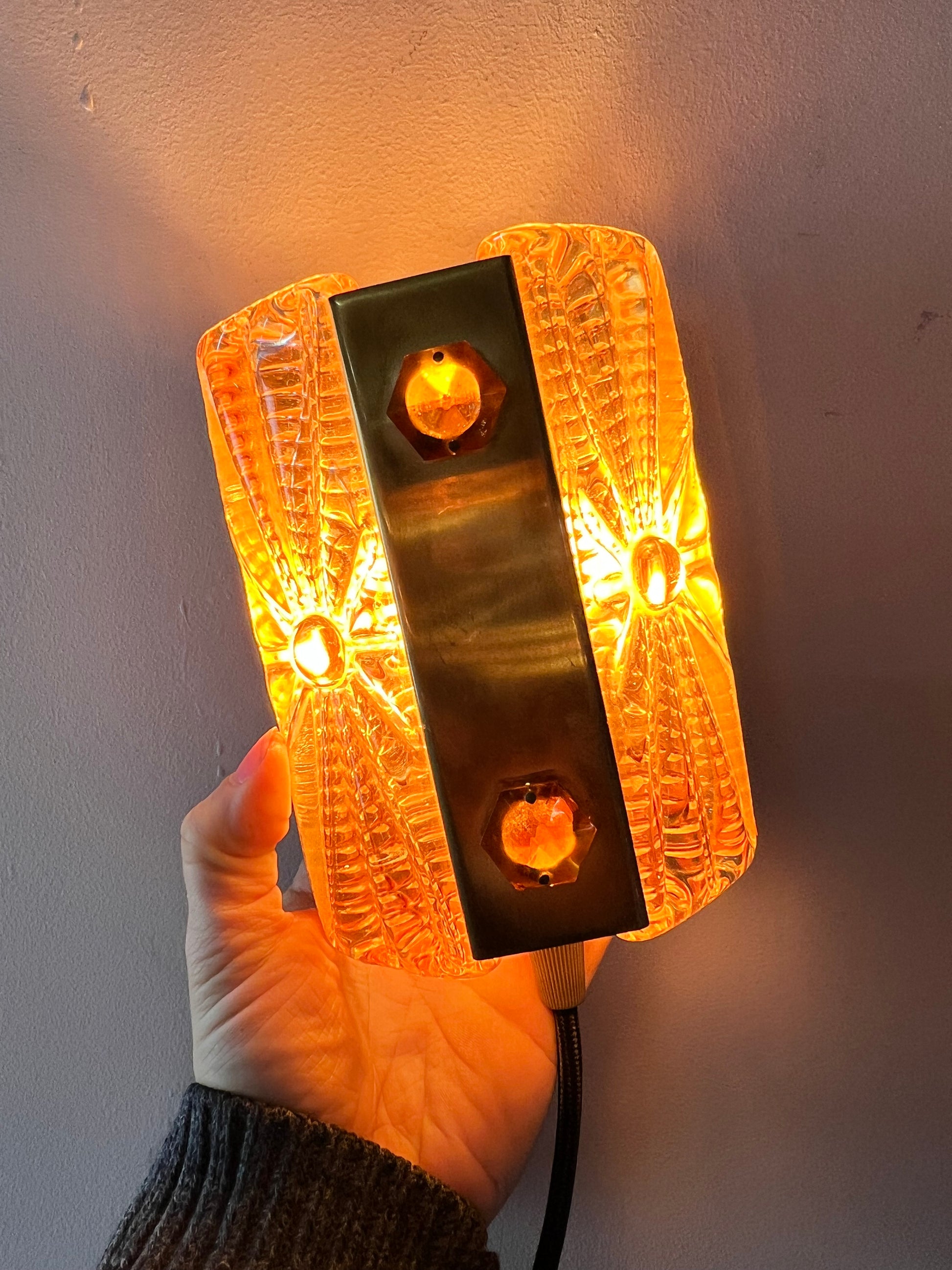 Wandlampe Glas Messing von Vitrika