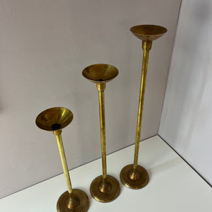 Set: Trio hohe Kerzenständer Messing