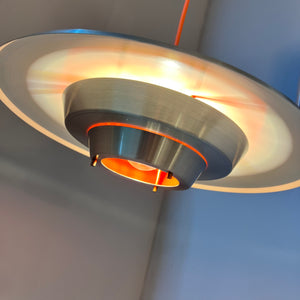 Lamellenlampe Søvaern silber orange von Carl Thore für Granhaga
