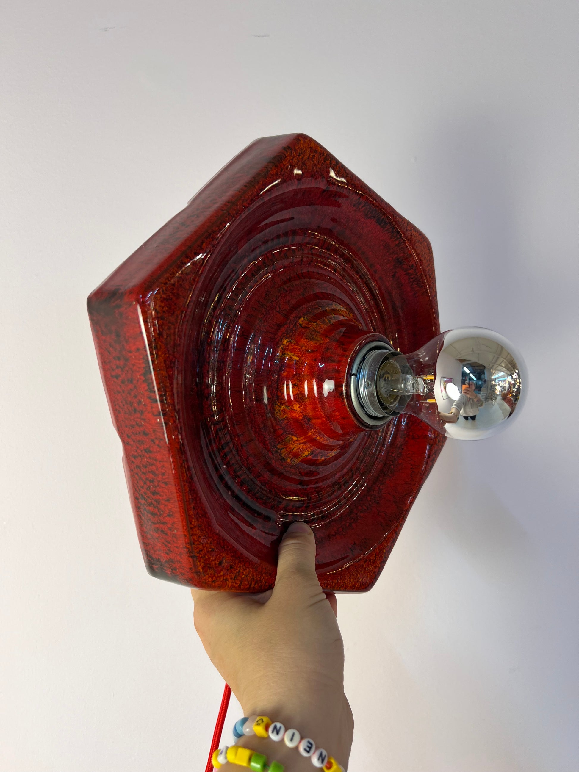 Wandlampe rot Keramik von Hustadt Leuchten