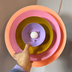 Lamellenlampe neu lackiert rosa orange