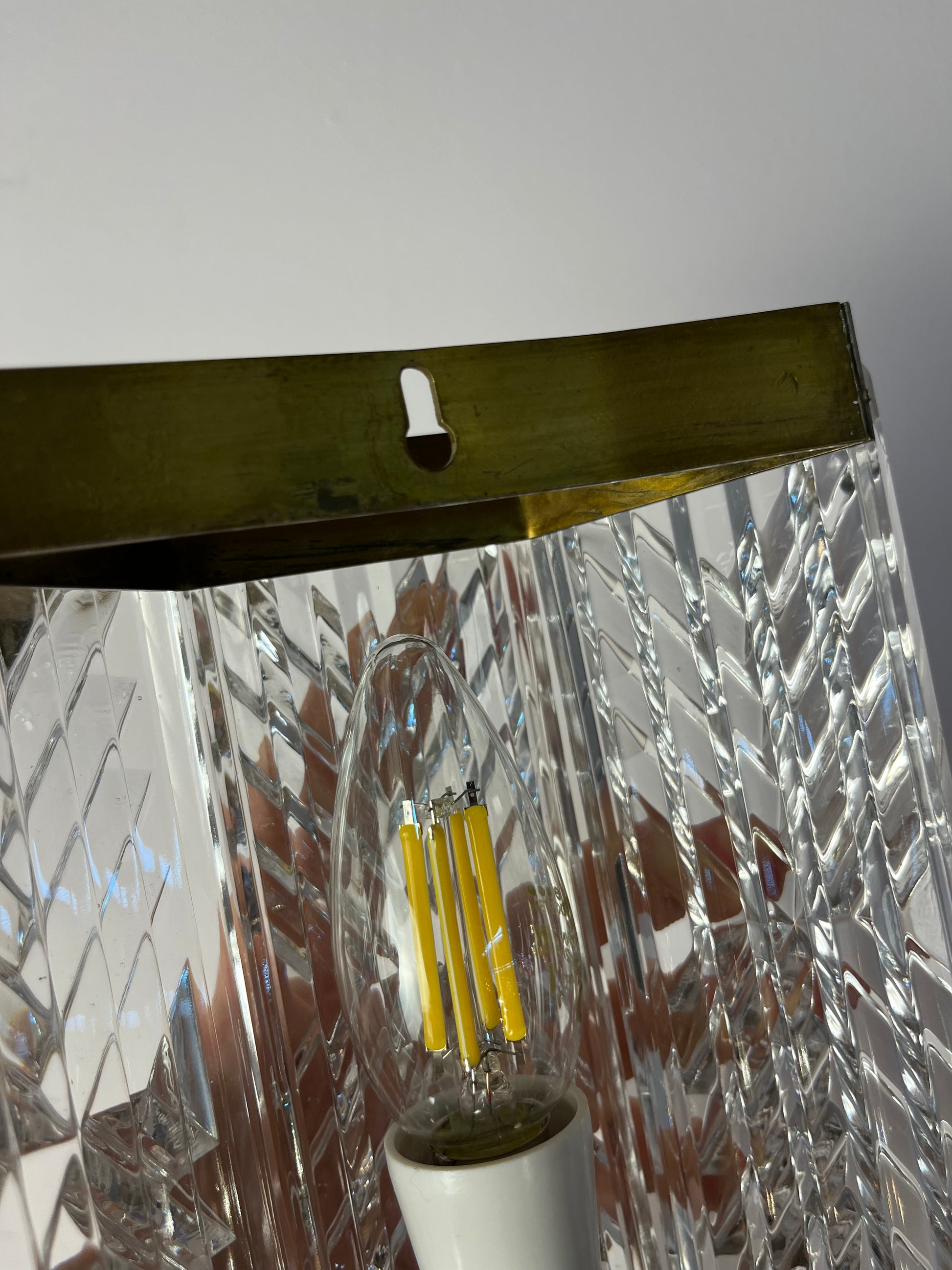 Wandlampe Messing & Glas von Wiktor Berndt für Flygsfors