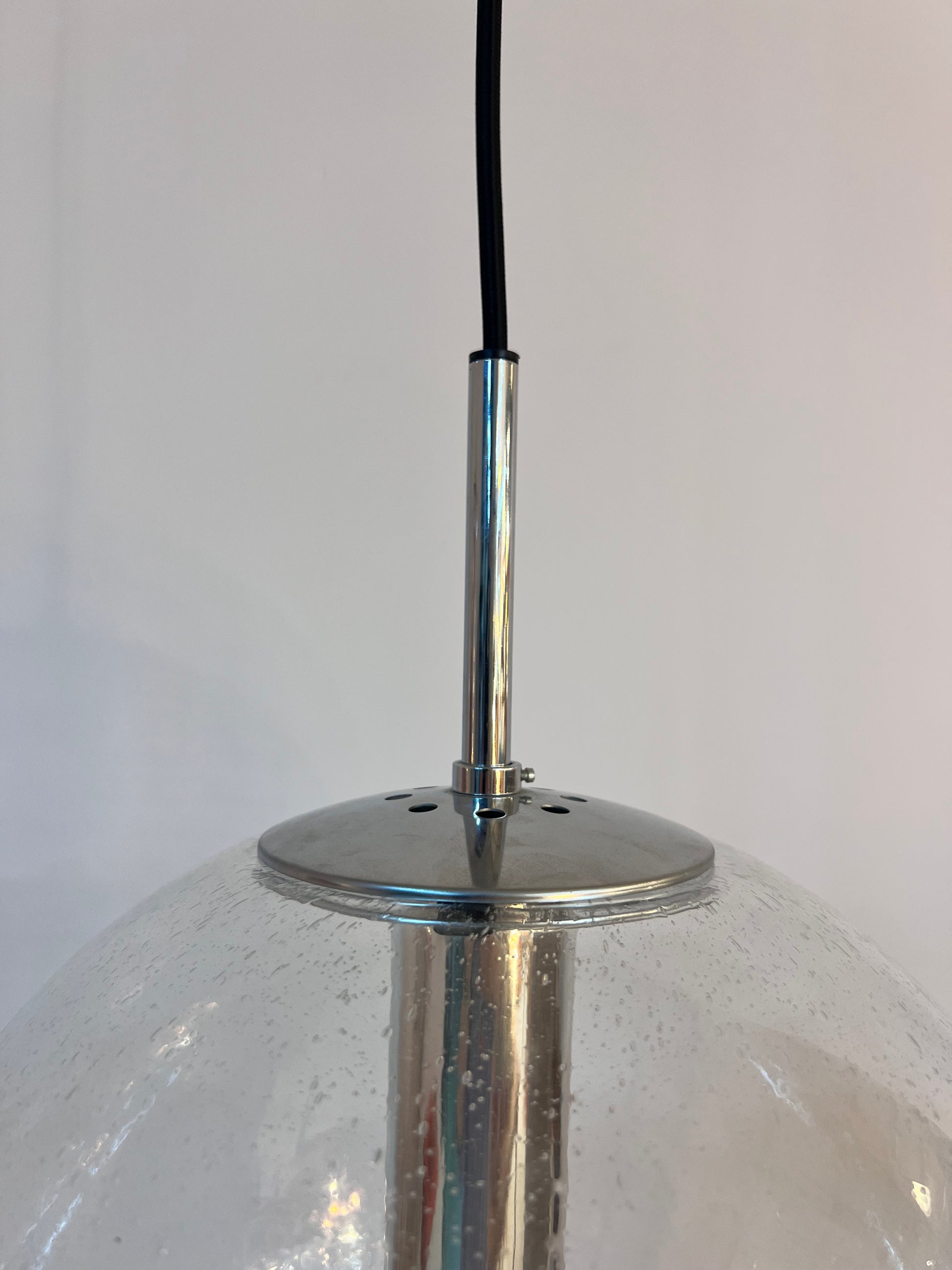 Kugellampe Glas Chrom von Glashütte Limburg