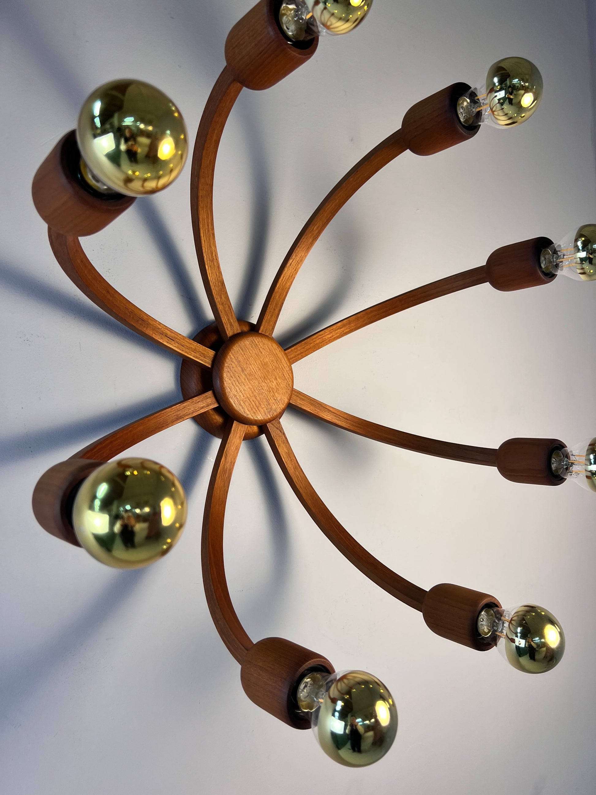 Achtarmige Wandlampe / Deckenlampe Teak von DOMUS