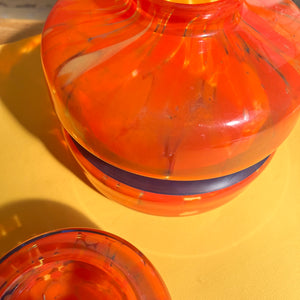 Set: Vase und Aschenbecher orange 70er