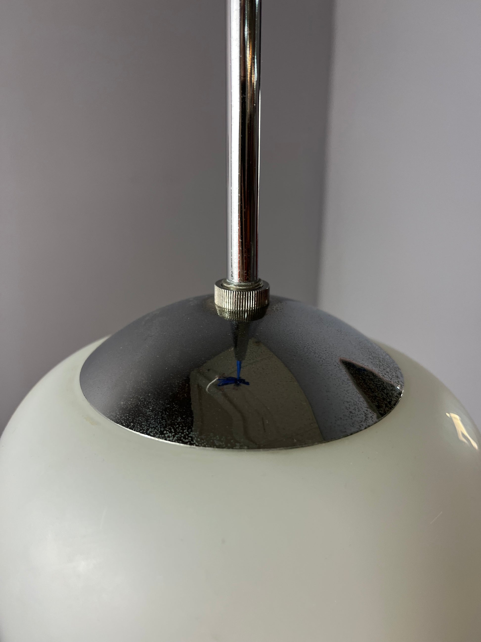 Hängelampe Opalglas Chrom aus Dänemark