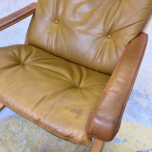 Sessel Siesta Echtleder von Ingmar Relling für Westnofa